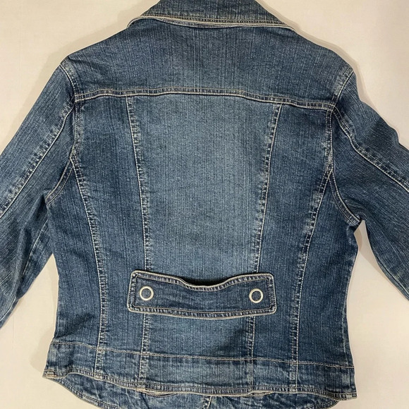 Dressbarn V-neck Snap Closure Denim Jean Jacket Size Small - Picture 4 of 9